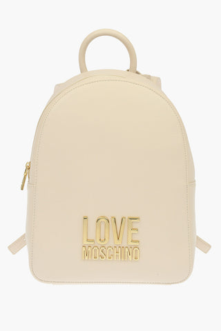 LOVE Faux Leather GOLD METAL LOGO Backpack