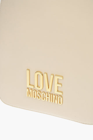 LOVE Faux Leather GOLD METAL LOGO Backpack