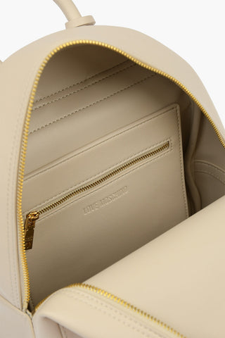LOVE Faux Leather GOLD METAL LOGO Backpack