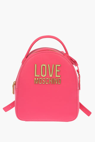 LOVE Faux Leather GOLD METAL LOGO Backpack