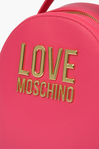 LOVE Faux Leather GOLD METAL LOGO Backpack
