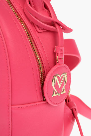 LOVE Faux Leather GOLD METAL LOGO Backpack