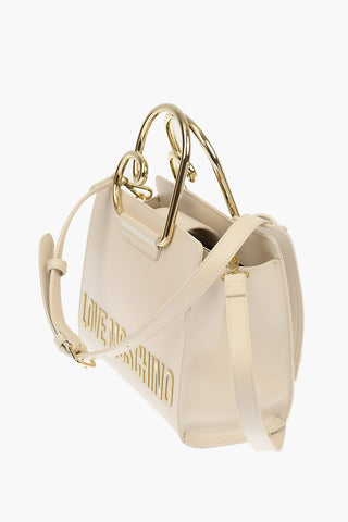 LOVE Faux Leather HEART HANDLE Hand Bag