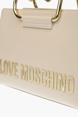LOVE Faux Leather HEART HANDLE Hand Bag