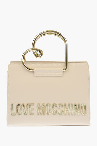 LOVE Faux Leather HEART HANDLE Hand Bag