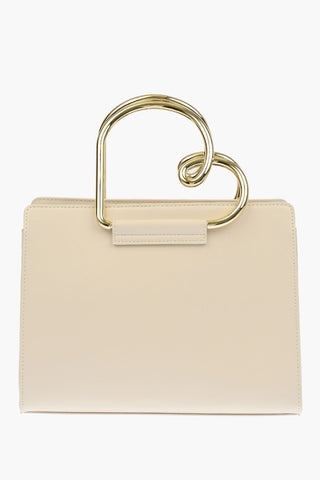 LOVE Faux Leather HEART HANDLE Hand Bag