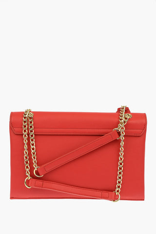 LOVE Faux Leather GOLD METAL LOGO Shoulder Bag