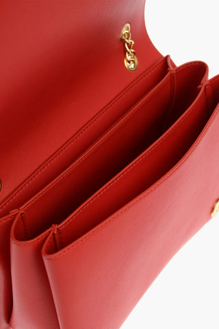 LOVE Faux Leather GOLD METAL LOGO Shoulder Bag