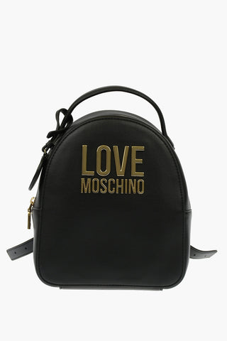 LOVE Faux Leather GOLD METAL LOGO Backpack