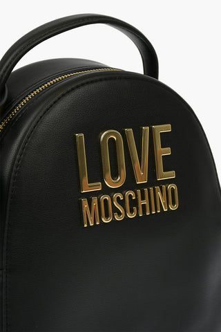 LOVE Faux Leather GOLD METAL LOGO Backpack
