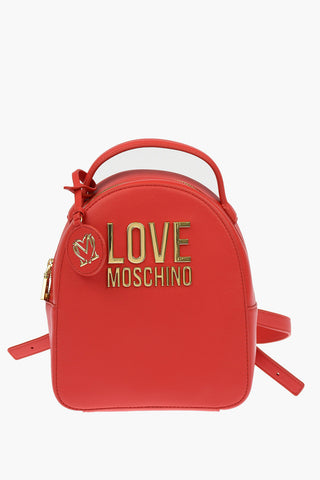 LOVE Faux Leather GOLD METAL LOGO Backpack