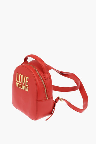 LOVE Faux Leather GOLD METAL LOGO Backpack