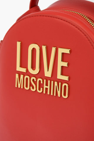 LOVE Faux Leather GOLD METAL LOGO Backpack