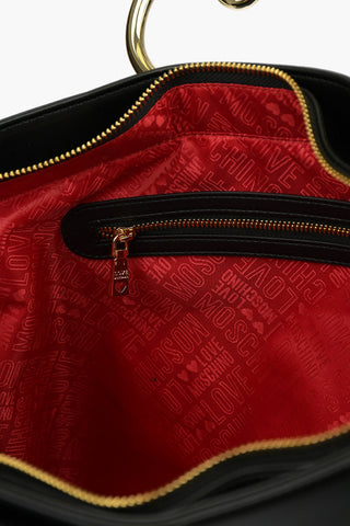 LOVE Faux Leather HEART HANDLE Hand Bag