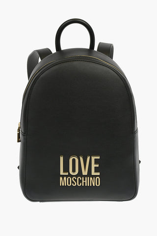 LOVE Faux Leather GOLD METAL LOGO Backpack