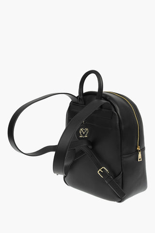 LOVE Faux Leather GOLD METAL LOGO Backpack