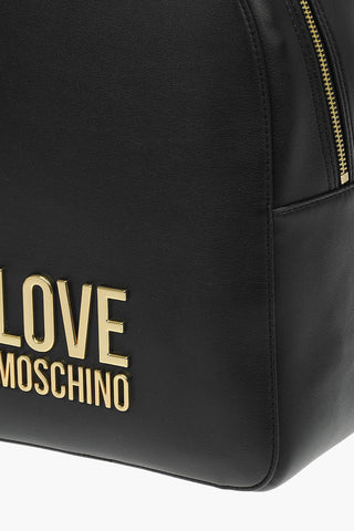 LOVE Faux Leather GOLD METAL LOGO Backpack