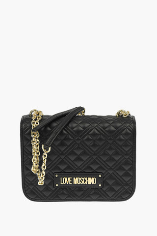 LOVE quilted Faux Leather NEW SHINY Bag with chain shoulder strap