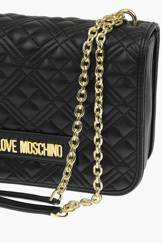 LOVE quilted Faux Leather NEW SHINY Bag with chain shoulder strap