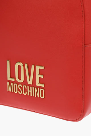 LOVE Faux Leather GOLD METAL LOGO Backpack