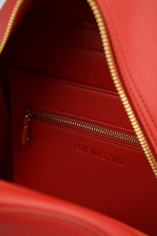 LOVE Faux Leather GOLD METAL LOGO Backpack