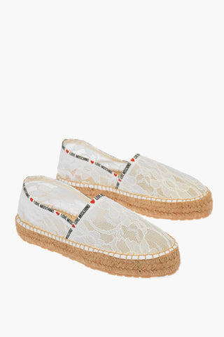 LOVE Laced Espadrilles with Logoed Detail