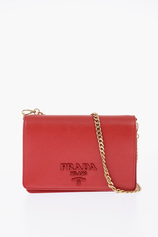 Mini Bag in Pelle Saffiano con Catena Removibile