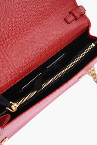 Mini Bag in Pelle Saffiano con Catena Removibile