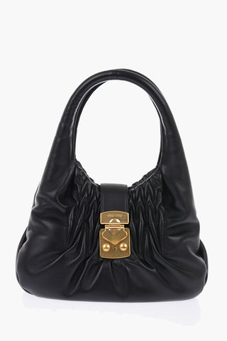 Quilted Leather Double Handle Bag with Removable Shoulder Strap