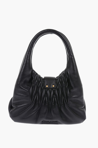 Quilted Leather Double Handle Bag with Removable Shoulder Strap
