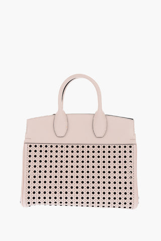 Openwork Leather THE STUDIO Tote Bag With Removable Shoulder Strap