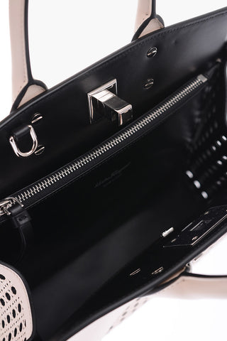 Openwork Leather THE STUDIO Tote Bag With Removable Shoulder Strap