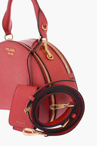 Saffiano Leather SIDONIE Top Handle Bag with Removable Shoulder Strap