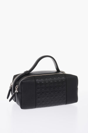 Embossed Leather Toiletry Bag