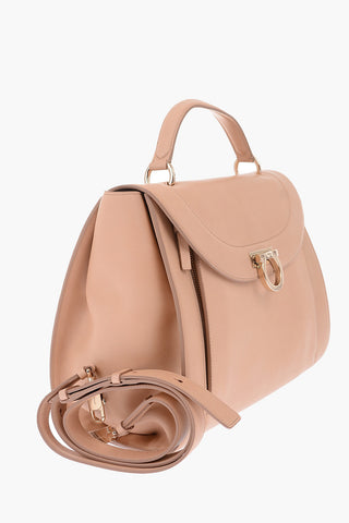 leather RAINBOW Top Handle Bag With Removable Shoulder Strap