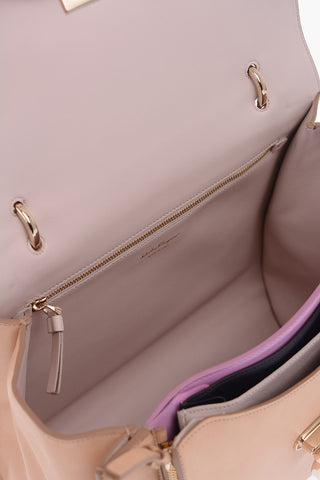 leather RAINBOW Top Handle Bag With Removable Shoulder Strap