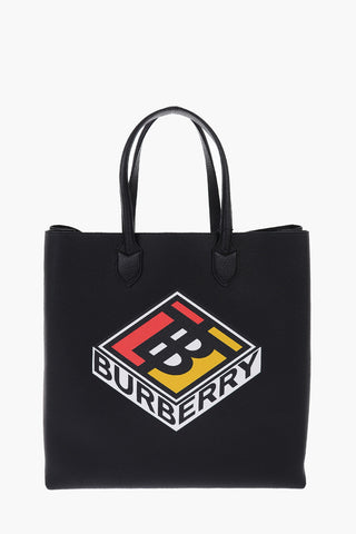 Borsa Tote in pelle con Stampa Logo