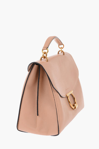tumbled leather Top Handle MARGOT Bag With Removable Shoulder Strap