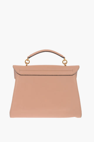 tumbled leather Top Handle MARGOT Bag With Removable Shoulder Strap