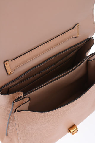 tumbled leather Top Handle MARGOT Bag With Removable Shoulder Strap