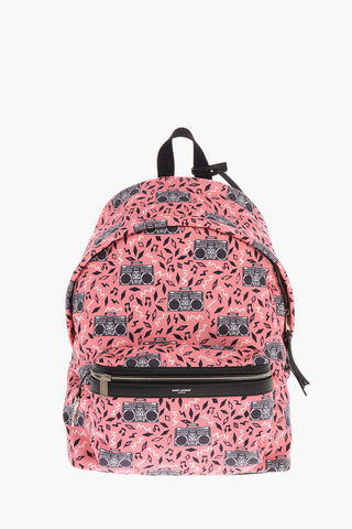 Fabric Backpack with Leather Trimmings