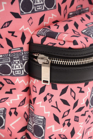 Fabric Backpack with Leather Trimmings