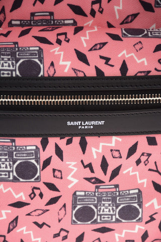 Fabric Backpack with Leather Trimmings