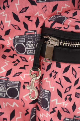 Fabric Backpack with Leather Trimmings