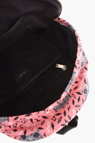 Fabric Backpack with Leather Trimmings