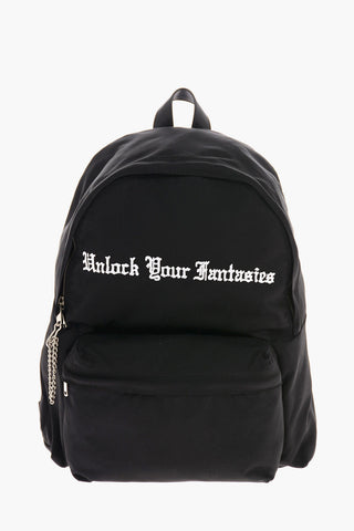 Fabric Backpack with UNLOCK YOUR FANTASIES Emboidery