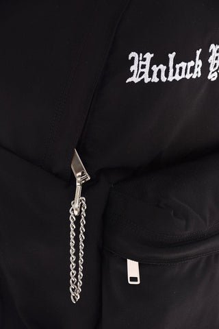 Fabric Backpack with UNLOCK YOUR FANTASIES Emboidery