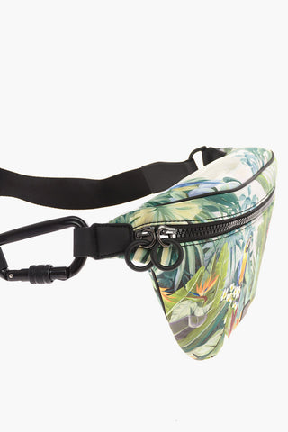 floral-printed neoprene Bum bag