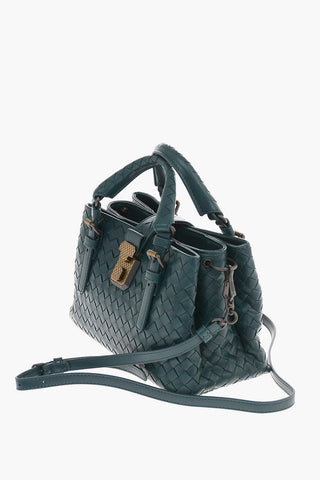 Braided Leather ROMA Double Handle Bag with Removable Shoulder Strap