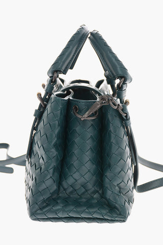 Braided Leather ROMA Double Handle Bag with Removable Shoulder Strap